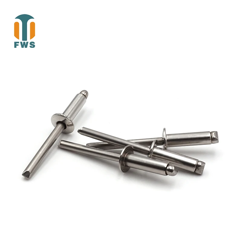 

50 PCS M3.2 M4.8 12-18mm DIN EN ISO 15983 GB /T 12618.4 Stainless Steel Open End Blind Rivets Pop Rivets With Protruding Head