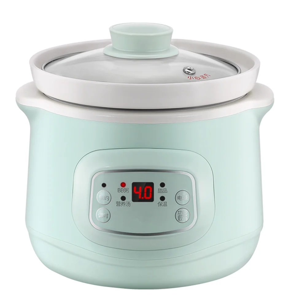 220V 1L Mini Electric Stewing Pot Ceramic Inner Multi Cooker Household Automatic Electric Slow Stewer