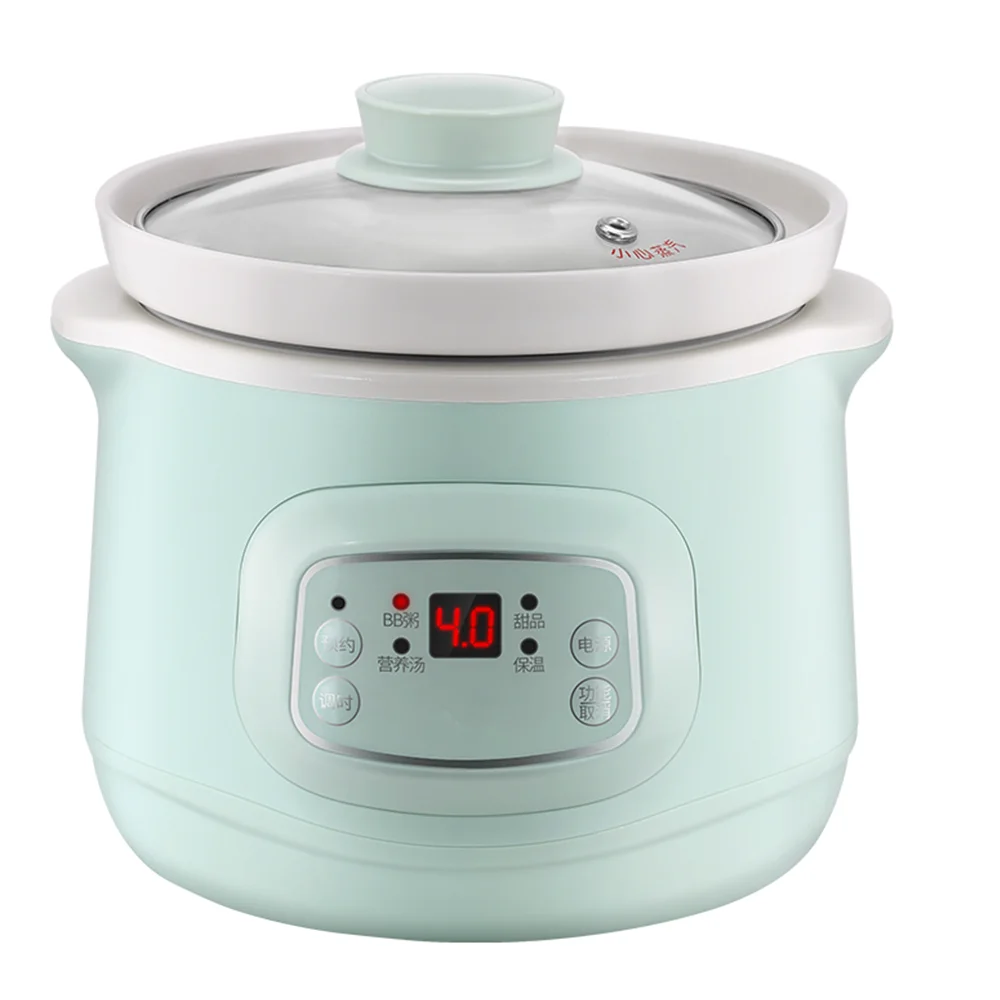 1L Gruel Soup Pot Ceramic Electric Crock Pot Automatic Household  Intelligent Small Crock Pot Rice Cooker Food Warmer Cooker - AliExpress