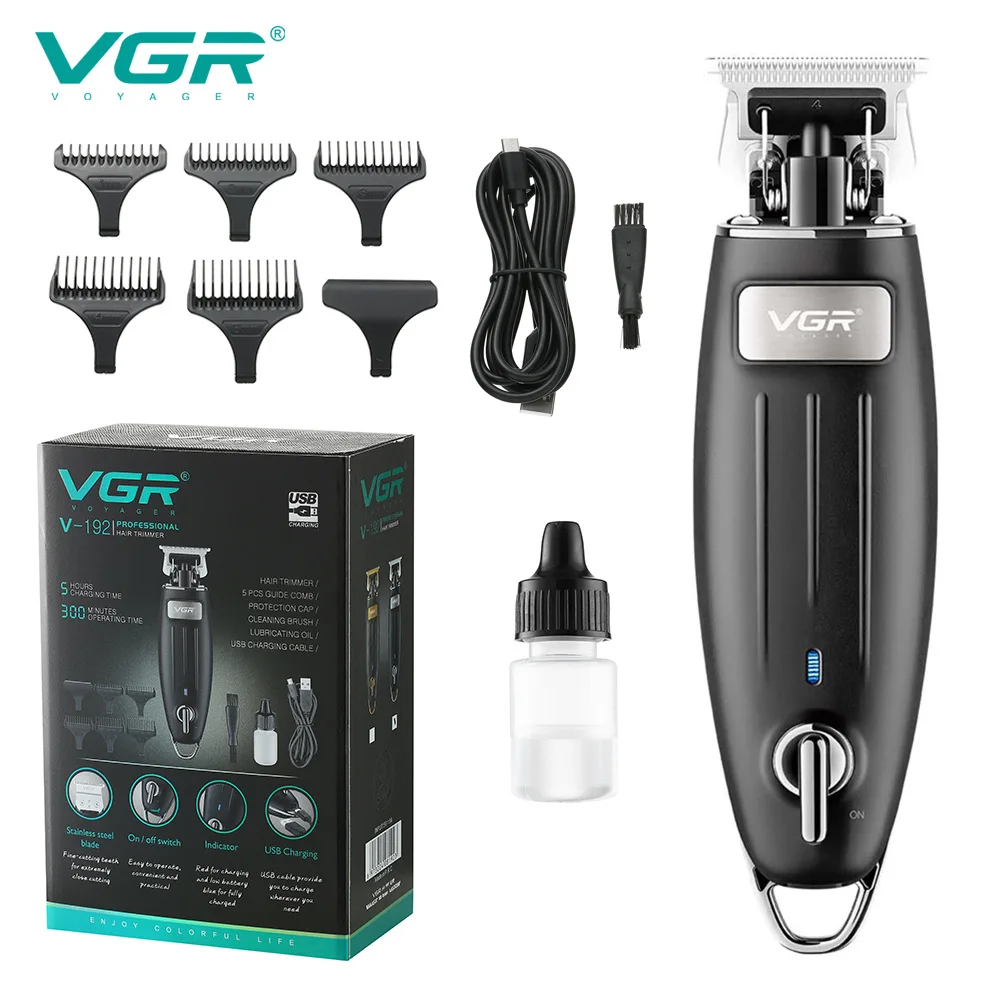 VGR 192 Hair Clipper Electric Professional Personal Care Home Appliance USB Trimmer Barber For Haircut Machine Salon VGR V-192 5