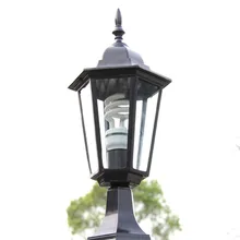 Патио Водонепроницаемый практичное отверстие утечки двора светильник столбик алюминиевый сплав прочный стеклянный садовый свет украшения