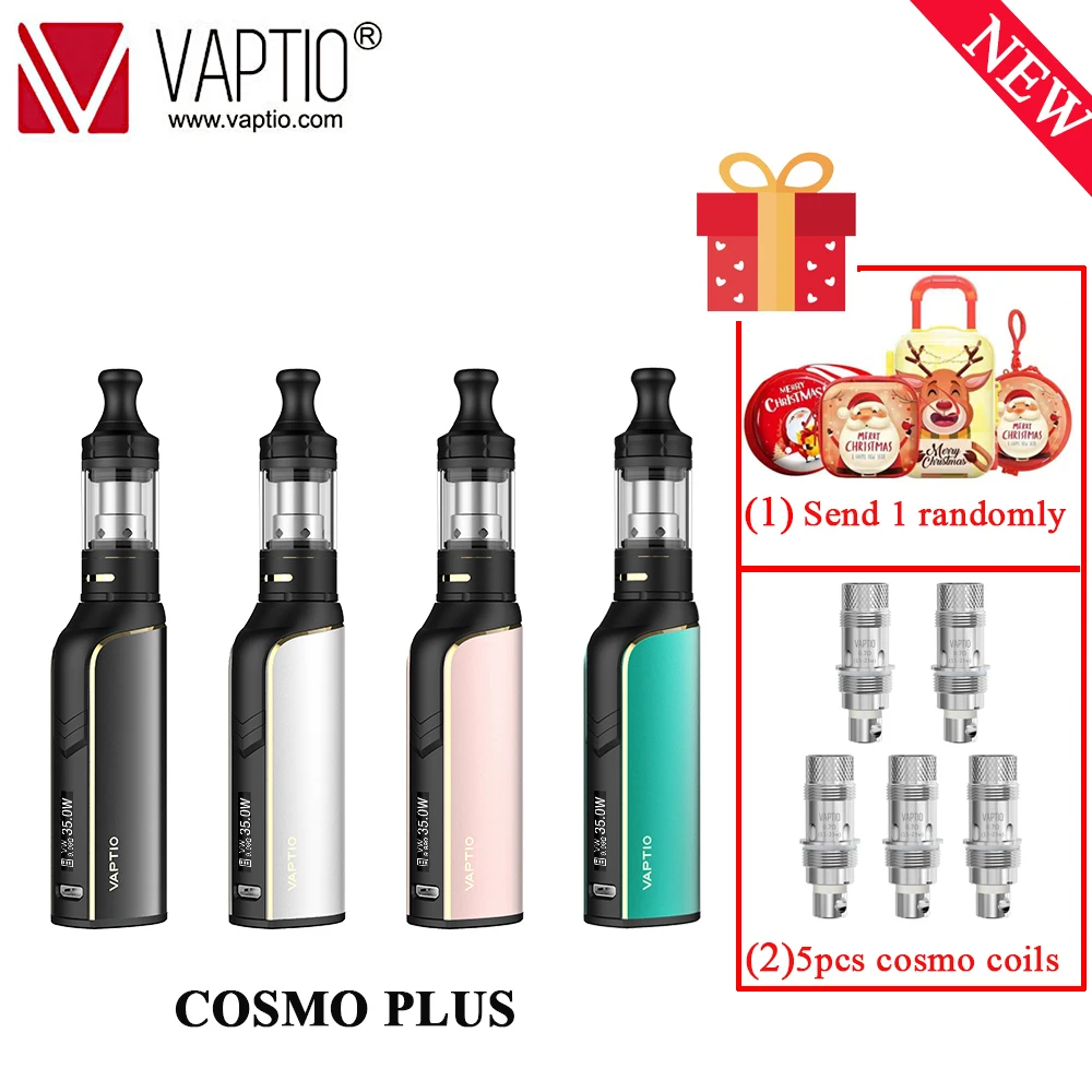 

2 GiftS Electronic Cigarette Vape Original VAPTIO COSMO PLUS Starter KIT with 2 ML Atomizer & 1500mAh Built in Battery Vaporizer