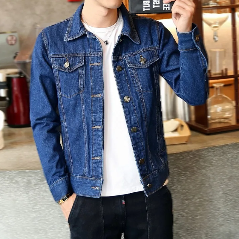 Autumn Mens Jackets And Coats 2019 Streetwear Demin Jacket Men Long Motorcycle Hip Hop Jeans Denim Jacket Drawstring Slim Fit