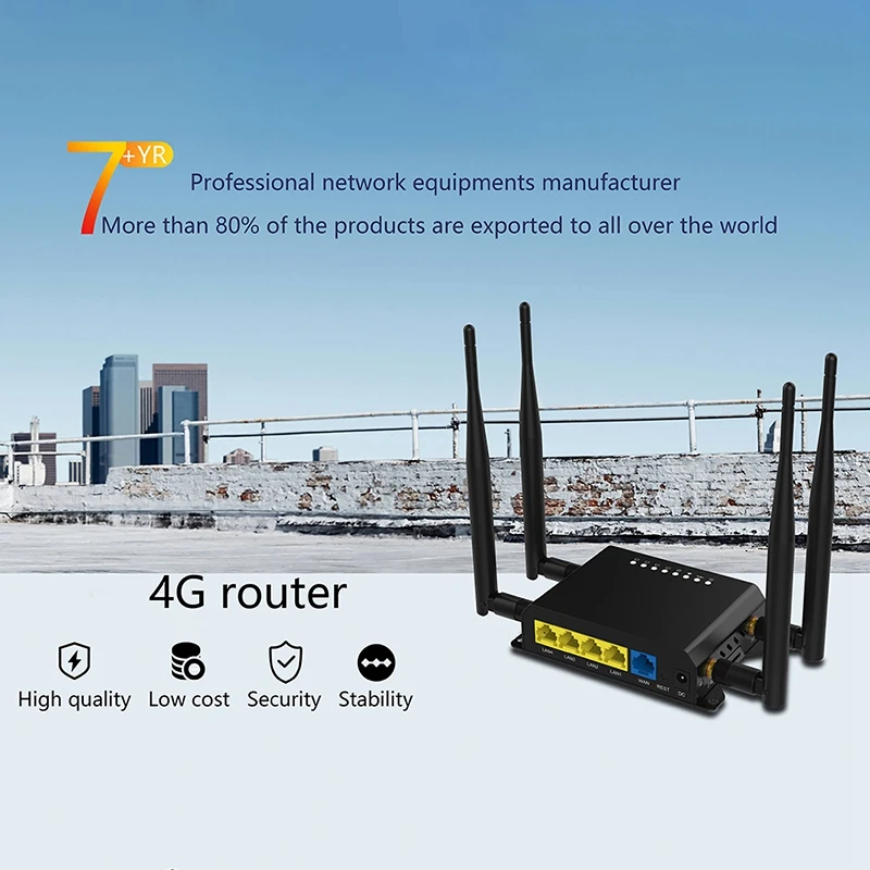 WE826-T 4G модем роутер Lte роутер 2,4G Wi-Fi ретранслятор 4x5DBi внешняя антенна Wifi с sim-картой и USB слотом-EU Plug