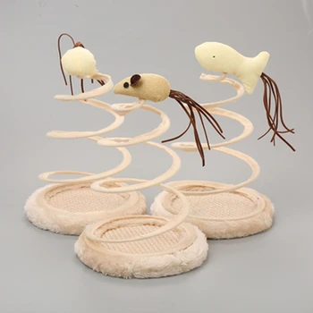 

Cat Scratcher Pet Toy Mouse Stick Teaser Set Kitten Toys Funny Fish Simulation Spring Durable Arranhador Gato Pet Products DD80M