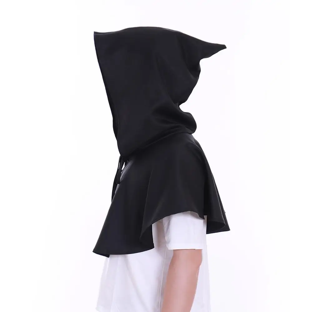 black Costumebuy мужской средневековый костюм в стиле «Ренессанс» капюшон полиэстер Capelet LARP мантия шляпа накидка унисекс принадлежности на хеллоуин для косплея - Цвет: black