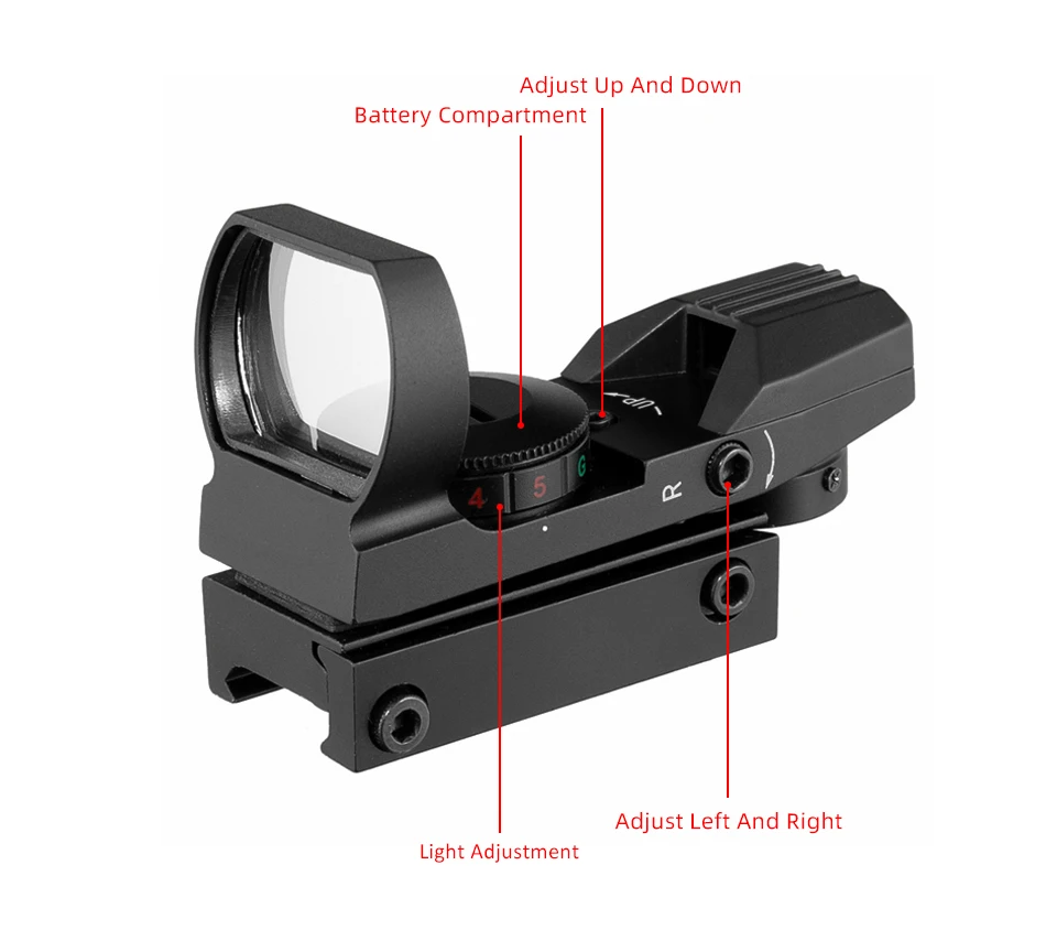 Riflescope holográfico para caça, vista vermelha do