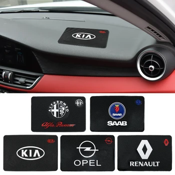 

12.8x19.7cm Car Emblem Anti Slip Mat Phone Holder Non-Slip PVC Mat Sticky Gel Pad For Mazda Opel Nissan Subaru Hyundai Chevrolet