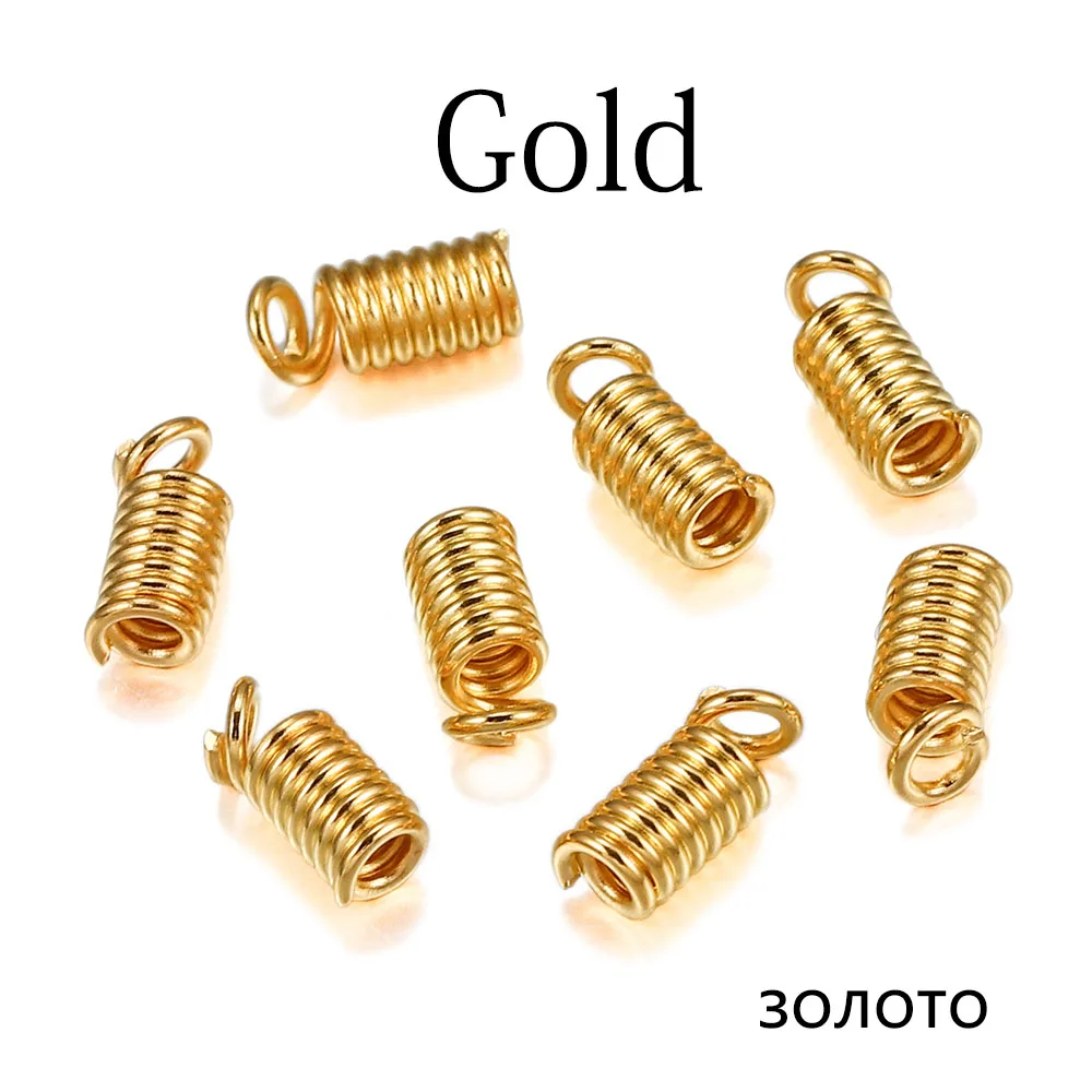 100 teile/los Metall Frühling Crimp Verschlüsse Leder Ends Verschluss End Kappen Anschlüsse Für DIY Armband Halskette Schmuck Machen Lieferungen – Detail 17