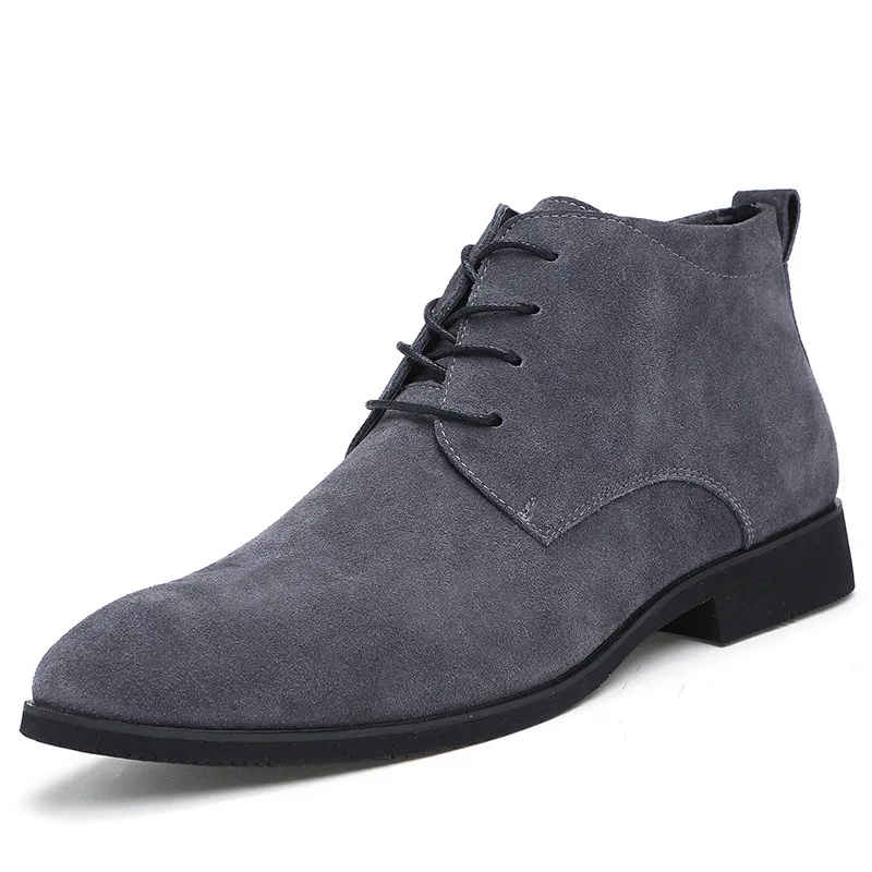 FONIRRA/ г. Модные демисезонные мужские ботинки повседневная кожаная обувь мужская обувь высокого качества обувь на шнуровке ботильоны 576 - Цвет: Gray