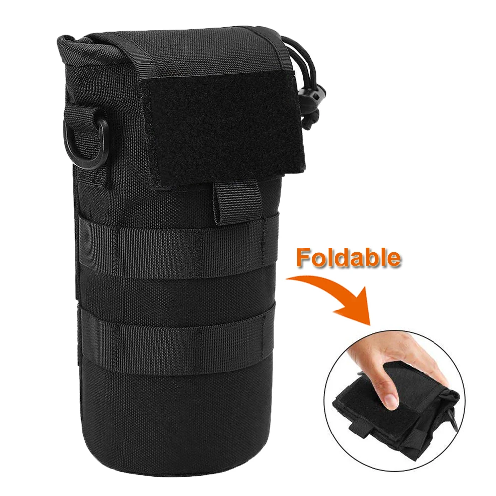 

1000D Tactical Water Bottle Pouch Foldable Molle Kettle Holder Bag Hunting Backpack Accessory Bag Hydration Carrier Pouch Pocket