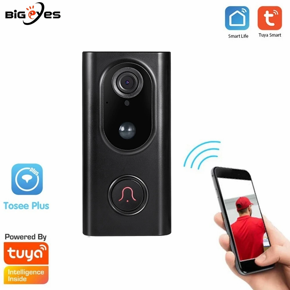 Tuya WiFi Video Doorbell  Tosee Plus Smart Life Video Door Phone Low Power Consumption Alexa and Google Home Doorbell Camera