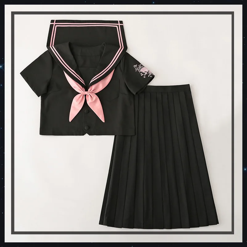 New Japanese Korean Version Jk Suit Woman School Uniform High School Sailor Navy Cosplay Costumes Student Girls Pleated Skirt XL