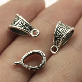 

Wholesale Jewelry Lots Antique Silver Color 14x7x7mm Beads Bails Charms Jewelry 250 Pieces