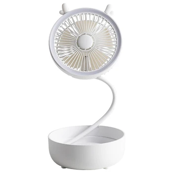 

Portable USB Fan Flexible with LED Light Mini Fan Handy Small Desk Desktop Cooling Fan