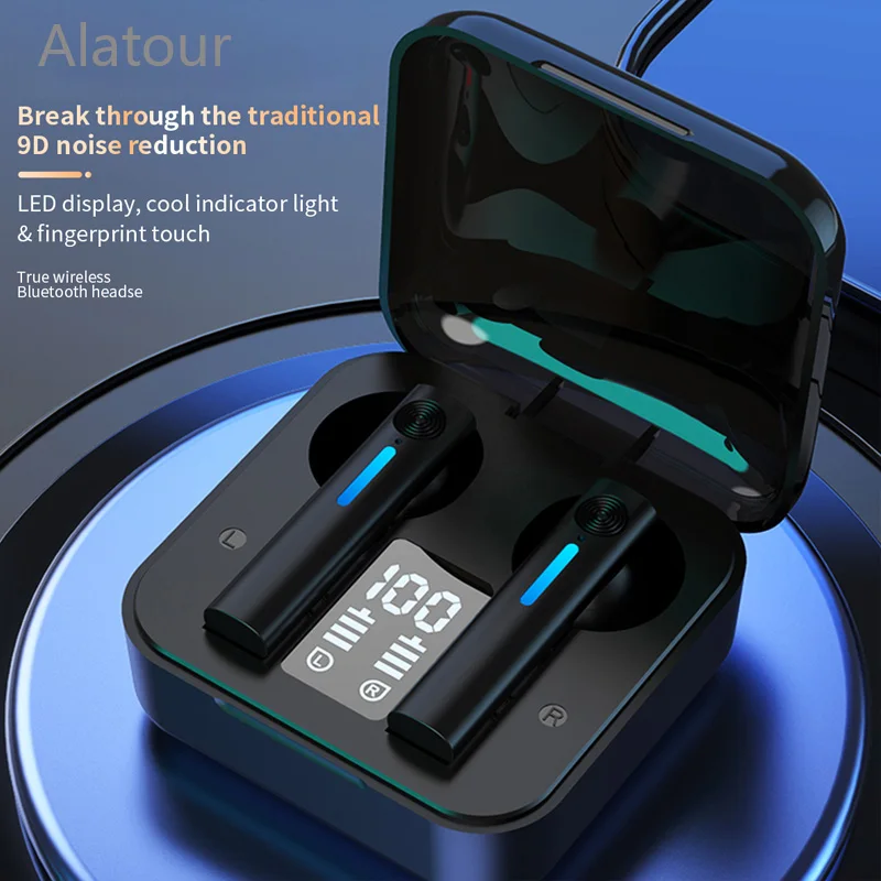 Ofertas Especiales Auriculares inalámbricos con Bluetooth 5,0, cascos con pantalla LED y micrófono estéreo Hifi, deportivos, con bajos para teléfono inteligente Erb1eABew7N