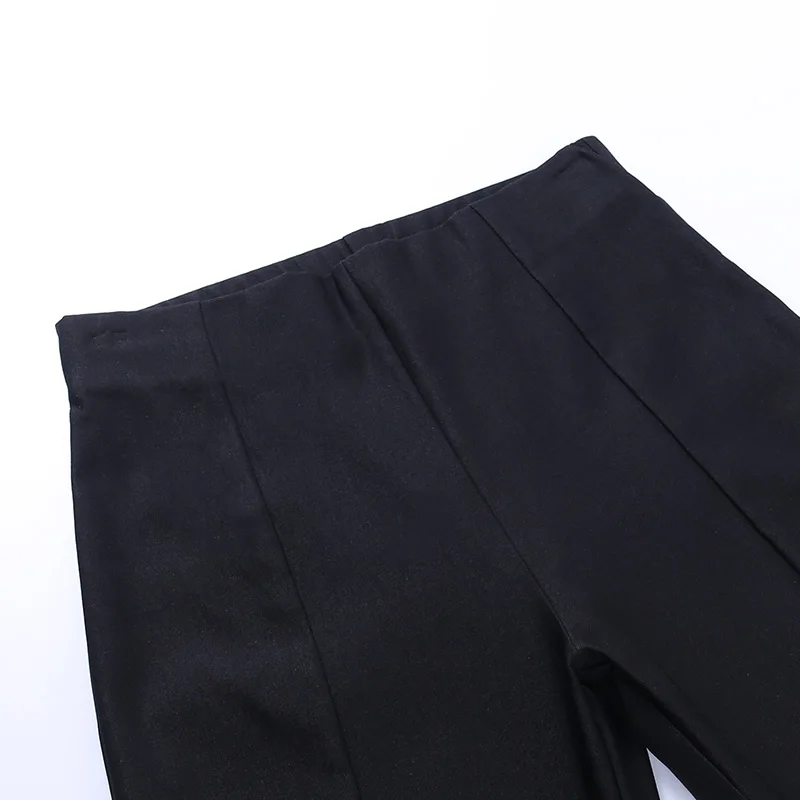 nike capri 2022 Elegant Women Sexy Pants High Waist Black Split Slim Autumn Office Ladies Casual Trouser Fashion Flare Slit Pant Black cropped leggings