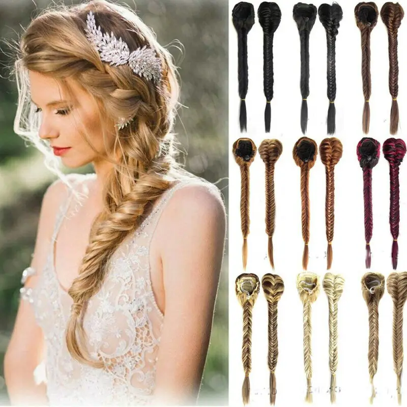 

Sythentic Women Hair Extensions Claw Braided Ponytail DIY Long Braid Thick Fashion Ladies Wigs