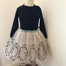 Г. Осенние детские сетчатые платья с блестками для девочек мода бутик одежды принцессы 7 шт./партия