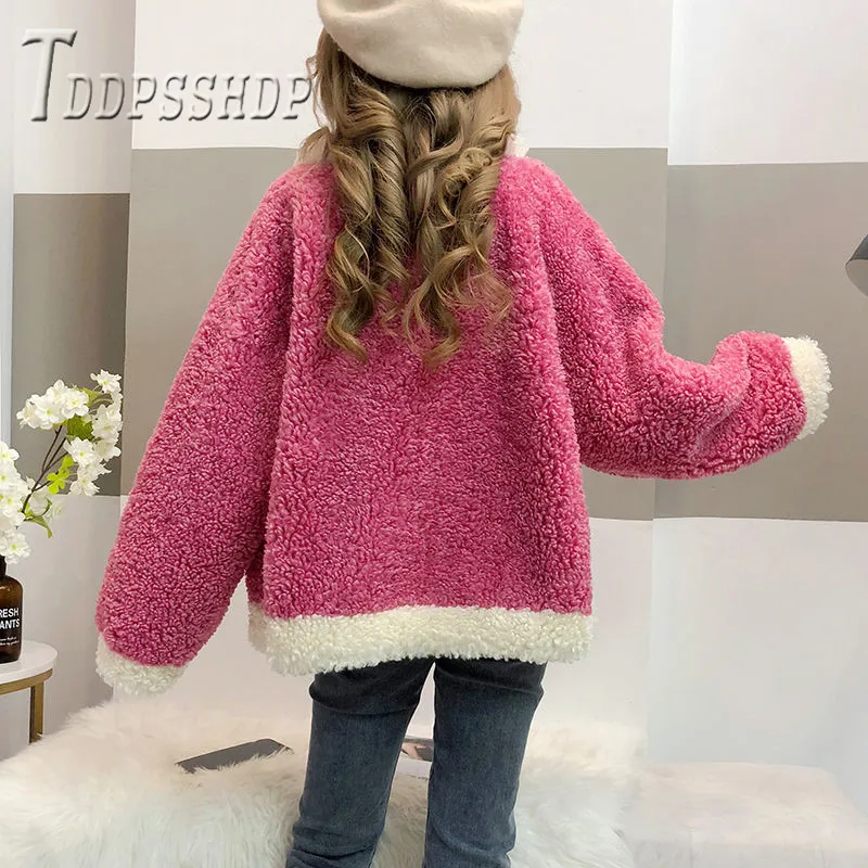 Most effective  Winter Clothing Thicken Imitation Lambswool Jacket Women Long Sleeve Candy Color Coat Korean Overco