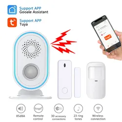 Système d'alarme de sécurité sans fil Tuya WiFi, sirène stroboscopique 433MHz, détecteur sans fil à infrarouge, Protection pour Garage 