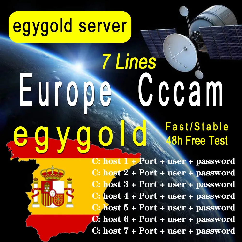 

Support the European Egygold server Cccam stable latest 1 year Spain Italy satellite receiver with Cccam line WIFI HD channel