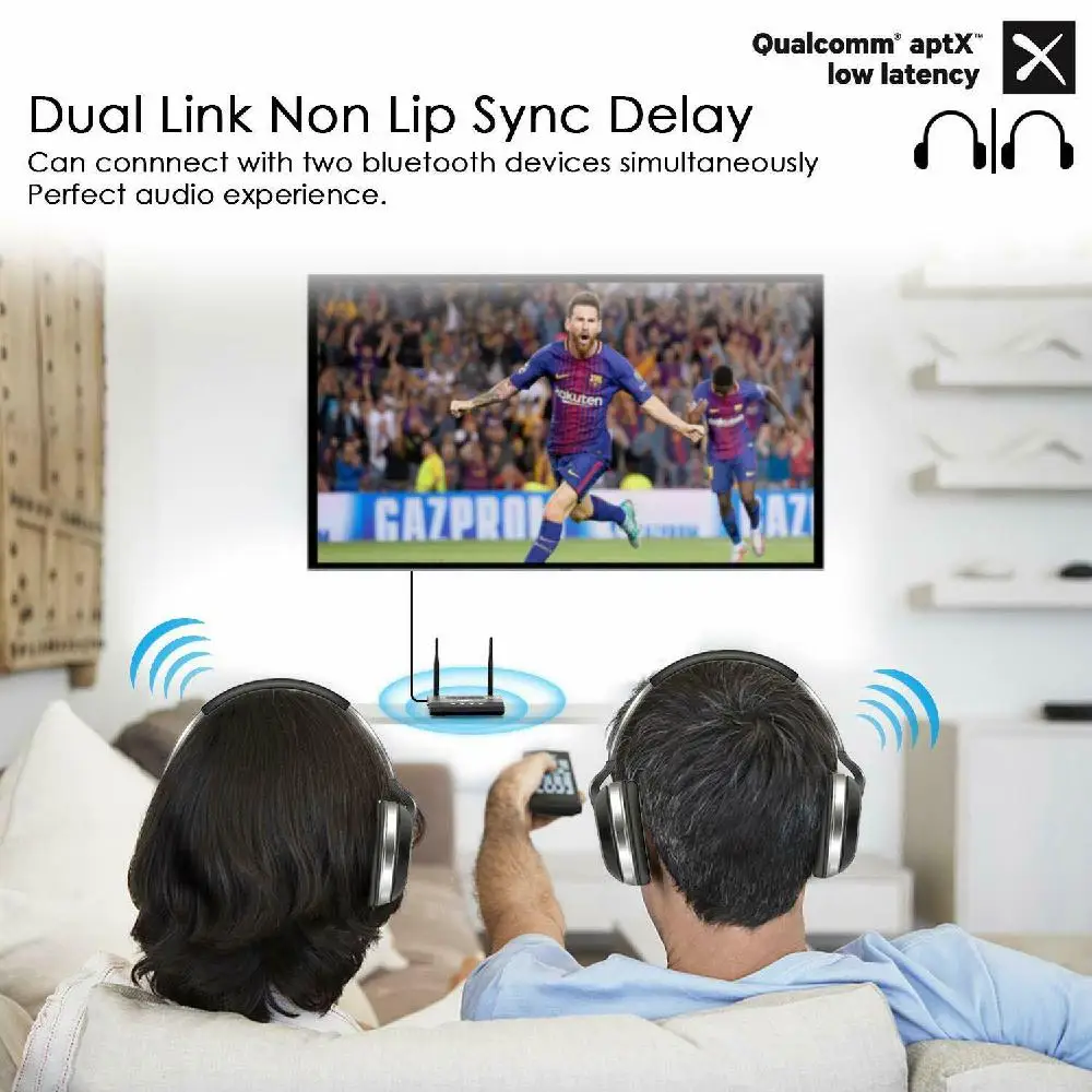 Transmissor e Receptor Bluetooth 5.0 Adaptador de Áudio de Música Baixa Latência Aptx hd Spdif Rca Aux Nfc Long Range 3in 262ft 80m 35 mm - Image 6