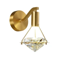 Nieuwe Luxe Led Gouden Wandlamp Voor Tv Achtergrond Hotel Nachtkastje Gangpad Trappenhuis Kristal Lampenkap Decor Verlichtingsarmaturen