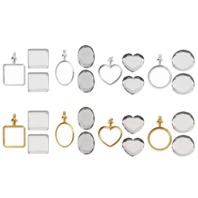 

1Set DIY Pressed Flower Pendant Frame Flower Plant Charm Floating Jewelry Making