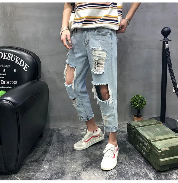 Ripped Double Waistband Baggy Jeans, Streets of Seoul