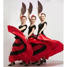 Испанская традиционная коррида фестиваль для женщин танцевальные костюмы фламенко красная юбка представление сцена Одежда бальное платье