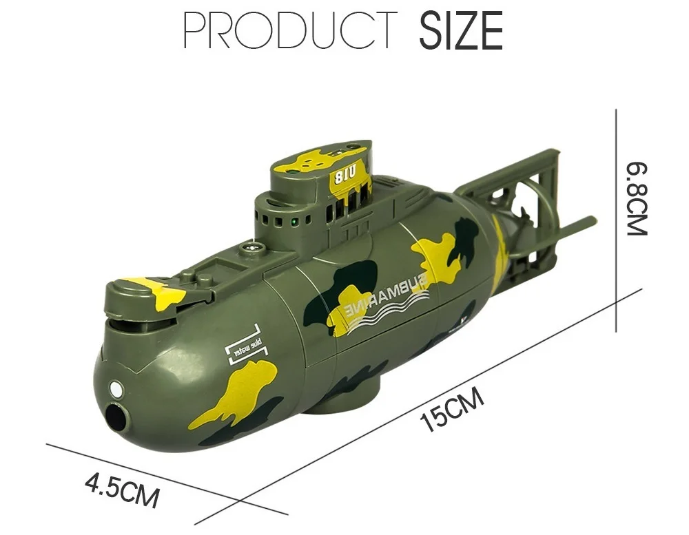 Mini Simulation Military Remote Control 6 Channel Submarine Toy Model