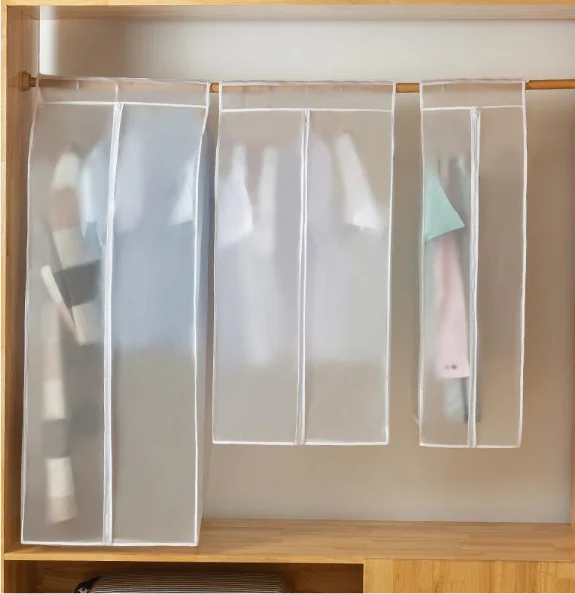 PEVA-funda antipolvo para ropa, funda de tela para el hogar, abrigo colgante, bolsa de almacenamiento, colgador de armario