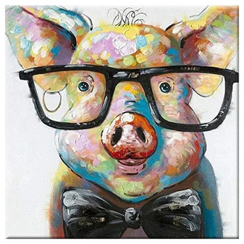 

Diy 5D Diamond Painting Glasses Pig, Painting Cross-Stitch Home Decor Art Crafts (12X18 Inches)