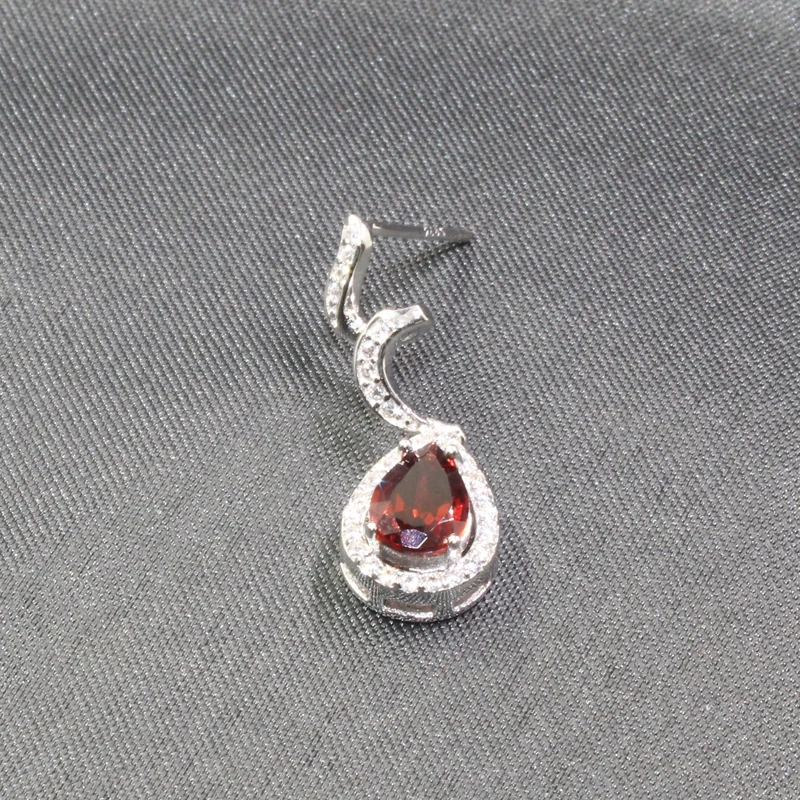 Женские серьги подвески из серебра 925 пробы с натуральным гранатом|drop earrings|earrings