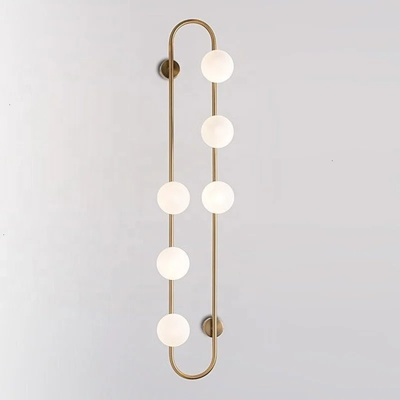 Nordic postmodern design sconces light Simple strip glass modern wall lamp Ins wind blue white gray lights for home | Лампы и