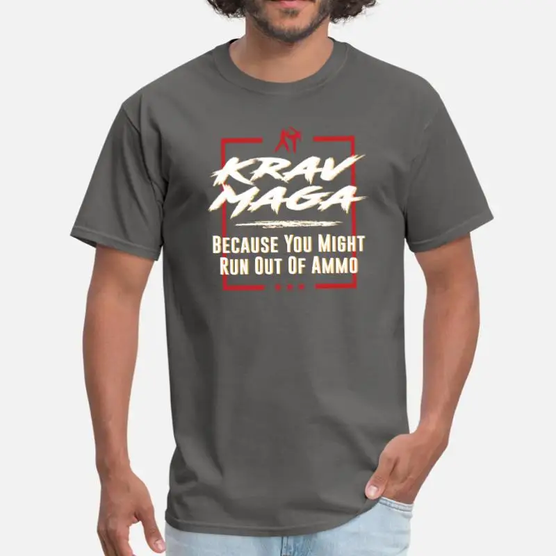 

Krav Maga Might Run Out Of Ammo Fighting Combat Tshirt Man Woman O Neck Anti-Wrinkle Men Tee Shirt Oversize S-5xl Homme Tee Tops