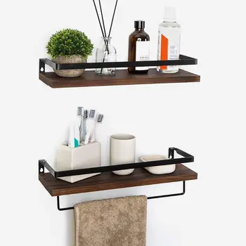 

2Pcs Floating Shelves Wall Mounted Storage Shelves for Kitchen Bathroom Decor