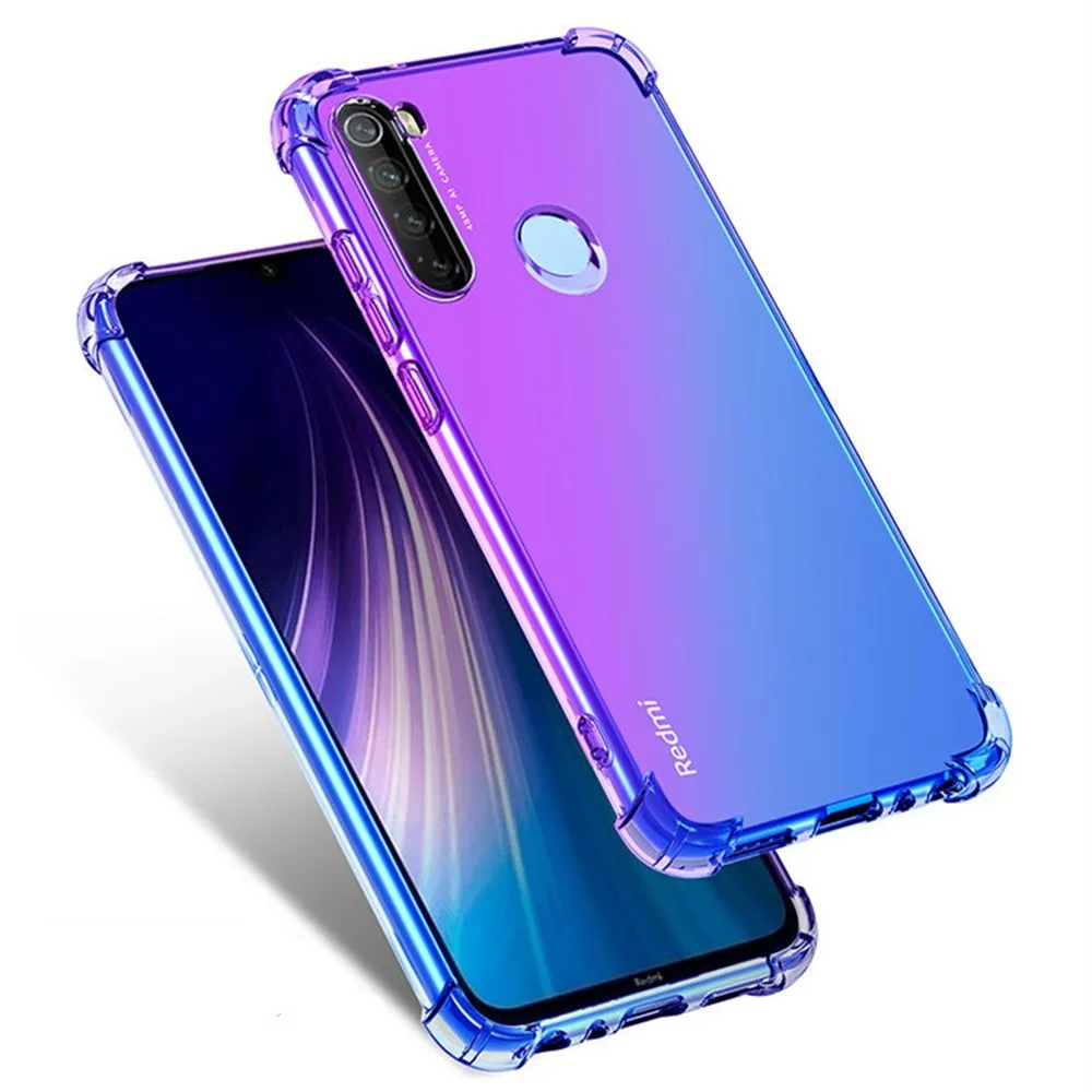 Purple Blue QUZONG Gradient Case For Xiaomi Mi 9 SE 9T CC9 CC9E Pro Note10 A2 A3 Lite Soft TPU Cover For Redmi Note 8 7 6 5 K20 Pro 7A 8A GO - Цвет: Purple Blue