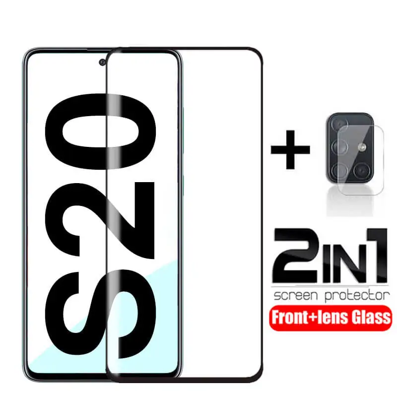 2 in 1 Tempered Glass for Samsung Galaxy S20 Ultra S20 FE Plus Protective Glas Camera Screen Protect