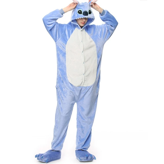 Ruina Amedrentador Cooperativa Flannel Animal Pajamas | Stich Women's Pajamas | Stitch Pijama Adults -  Kigurumi Stitch - Aliexpress