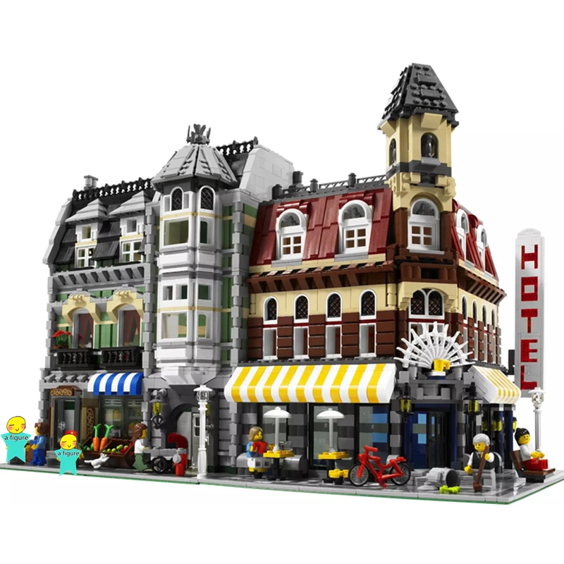 Создатель город кафе на углу дом магазин улица классический знаток модель строительные блоки наборы Кирпичи Детские наборы игрушки дети совместимы