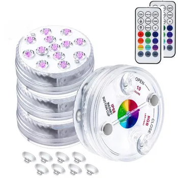 

New 13 leds RGB Submersible Light 16 Colors with Magnet and Suction Cup Pond Fountain Underwater Night Light for Vase Fishtank