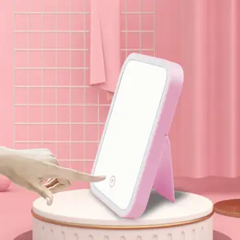 

LED Lighted Table Mirror Mirror Lamp Makeup Mirrors Cosmetic Bathroom Interior Design Home Decor Luminous Magnifying Folding