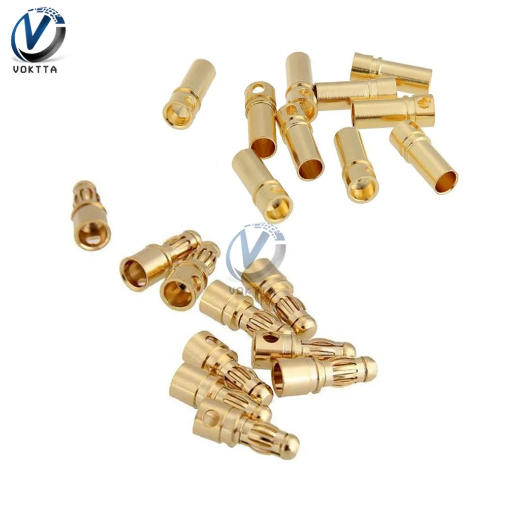 

10Pcs 3.5mm Gold Plated Male Female Bullet Banana Connector Plug For RC ESC Battery Motor Connector Terminals Parts