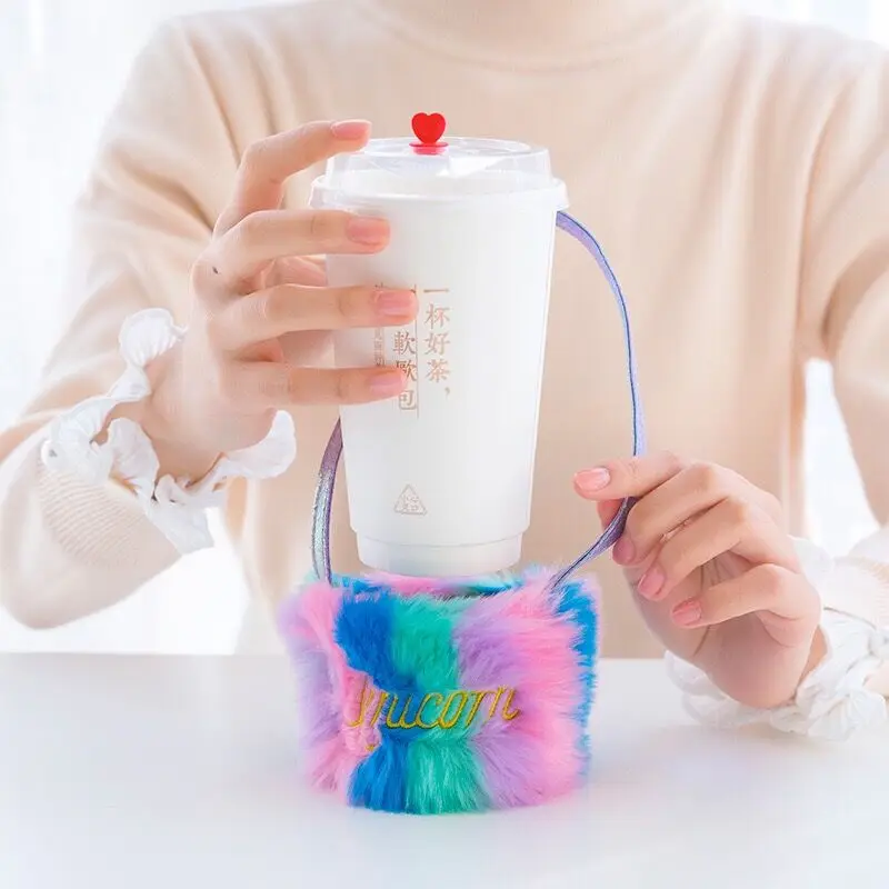 Bentoy Milkjoy Радужная чашка рукав рука Kawaii Корея Девушки Детская забавная плюшевая монетница