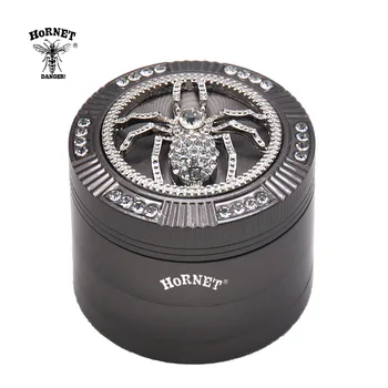 

HORNET Diamond Spider Style Smoking Grinder 50MM 4 Piece With Pollen Catcher Durable Zinc Alloy Spice Heavy Duty Herb Grinders
