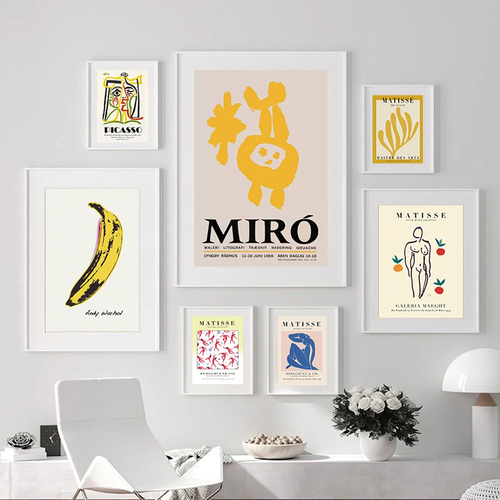 Современный абстрактный настенный плакат Пикассо матиссе Warhol Miro печать