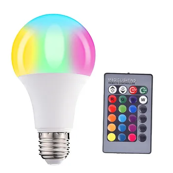 

Dimmable LED Lamp RGB 3W 5W 10W 15W Smart Remote Bulb IR Remote Control+Memory Mode 85-265V Seven Color Home Decor LED Bulb
