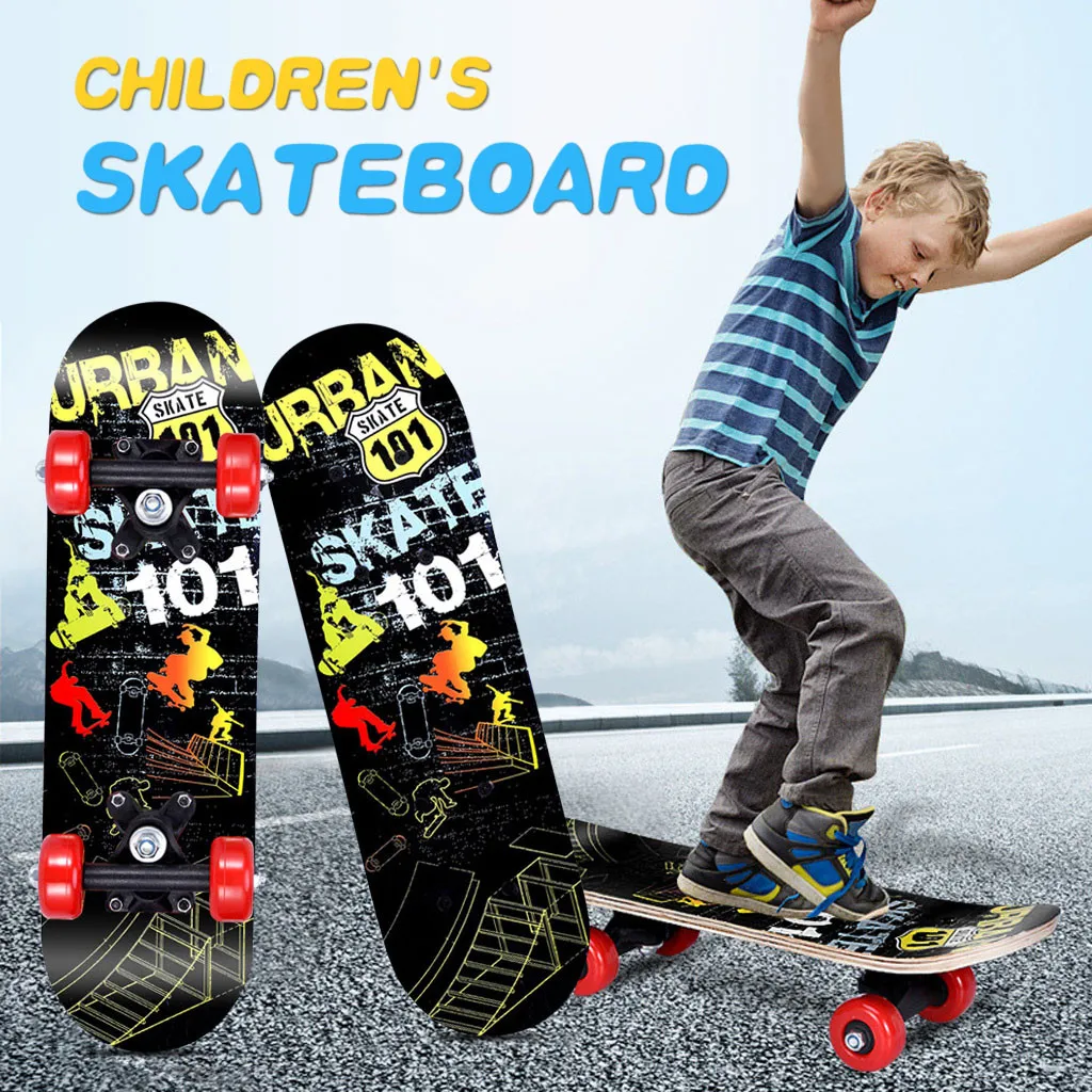 Скейтборд Mini Cruiser длинный скейтборд банан Ретро Детский с графическим принтом